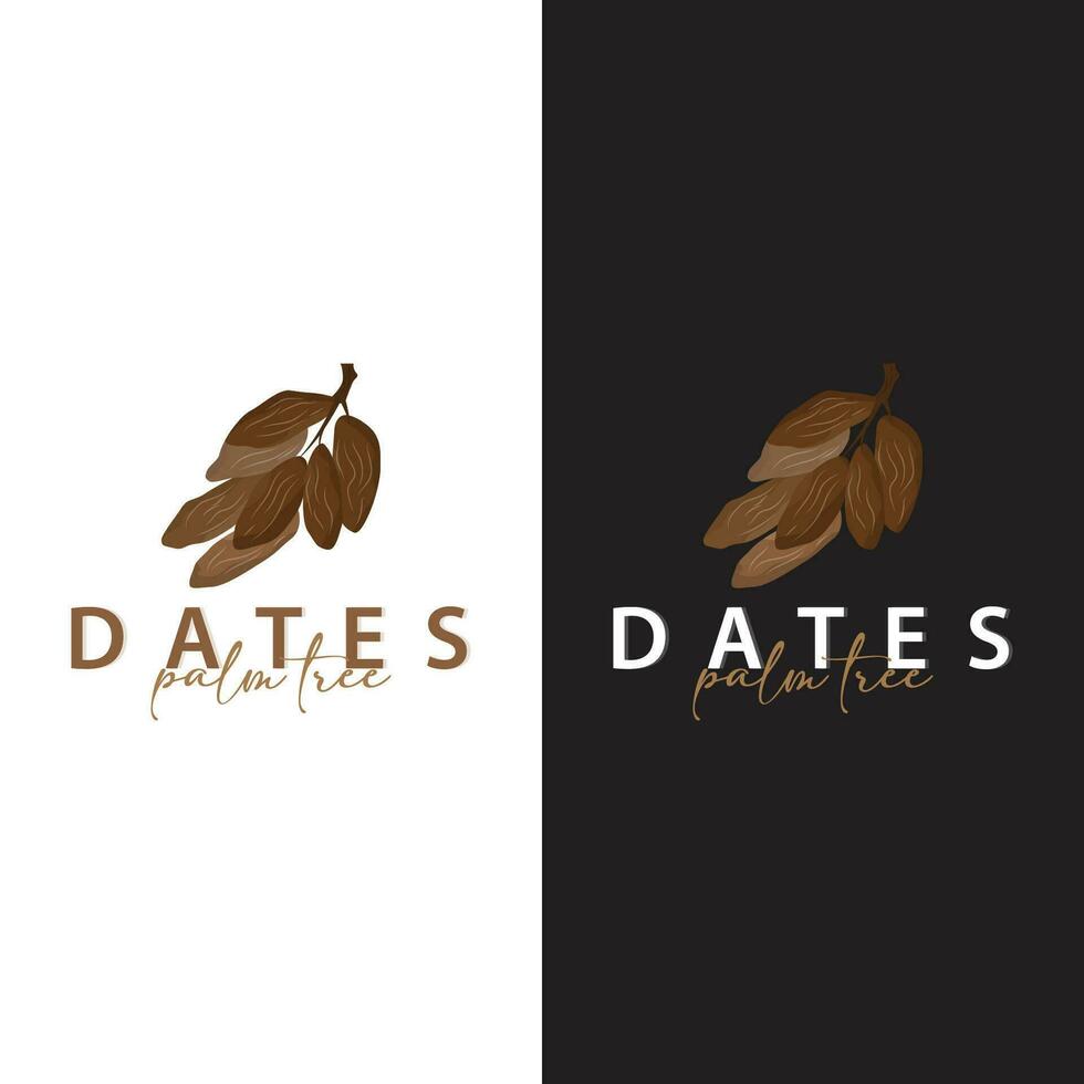 datum fruit logo, elegant minimalistische premie ontwerp, zoet datum fruit logo sjabloon illustratie vector