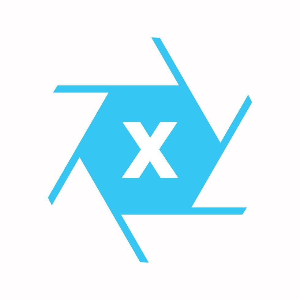 eerste brief X fotografie logo camera lens concept. fotografie logo gecombineerd X brief camera teken logo vector