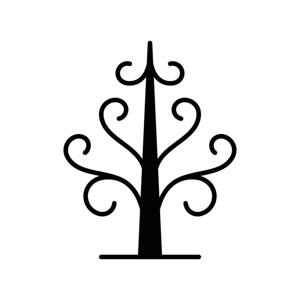 dood boom icoon. gemakkelijk solide stijl. droog boom, bladerloos, kofferbak, oud hout, natuur concept. silhouet, glyph symbool. vector illustratie geïsoleerd.