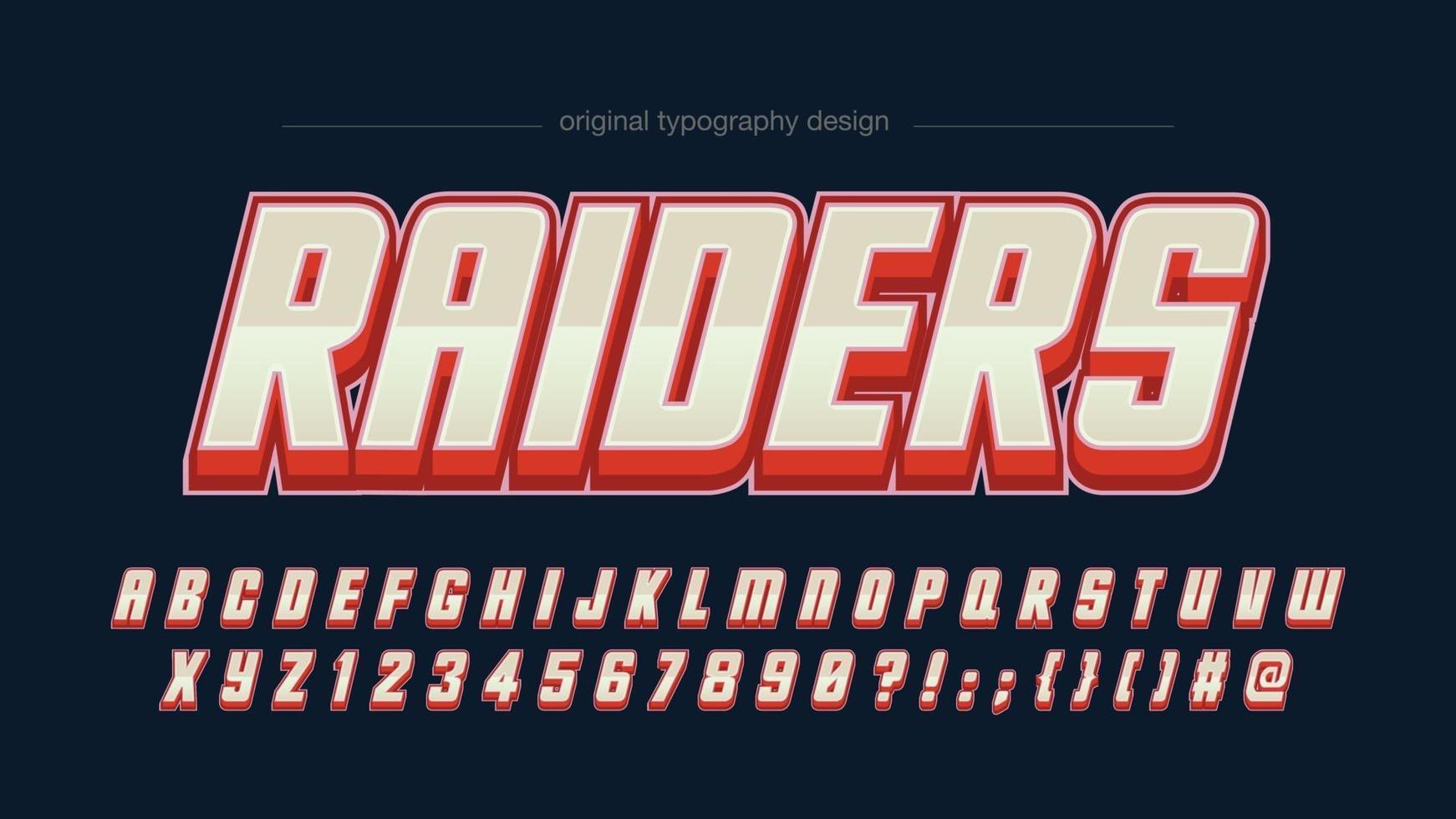 rode metalen sport 3D-typografie vector