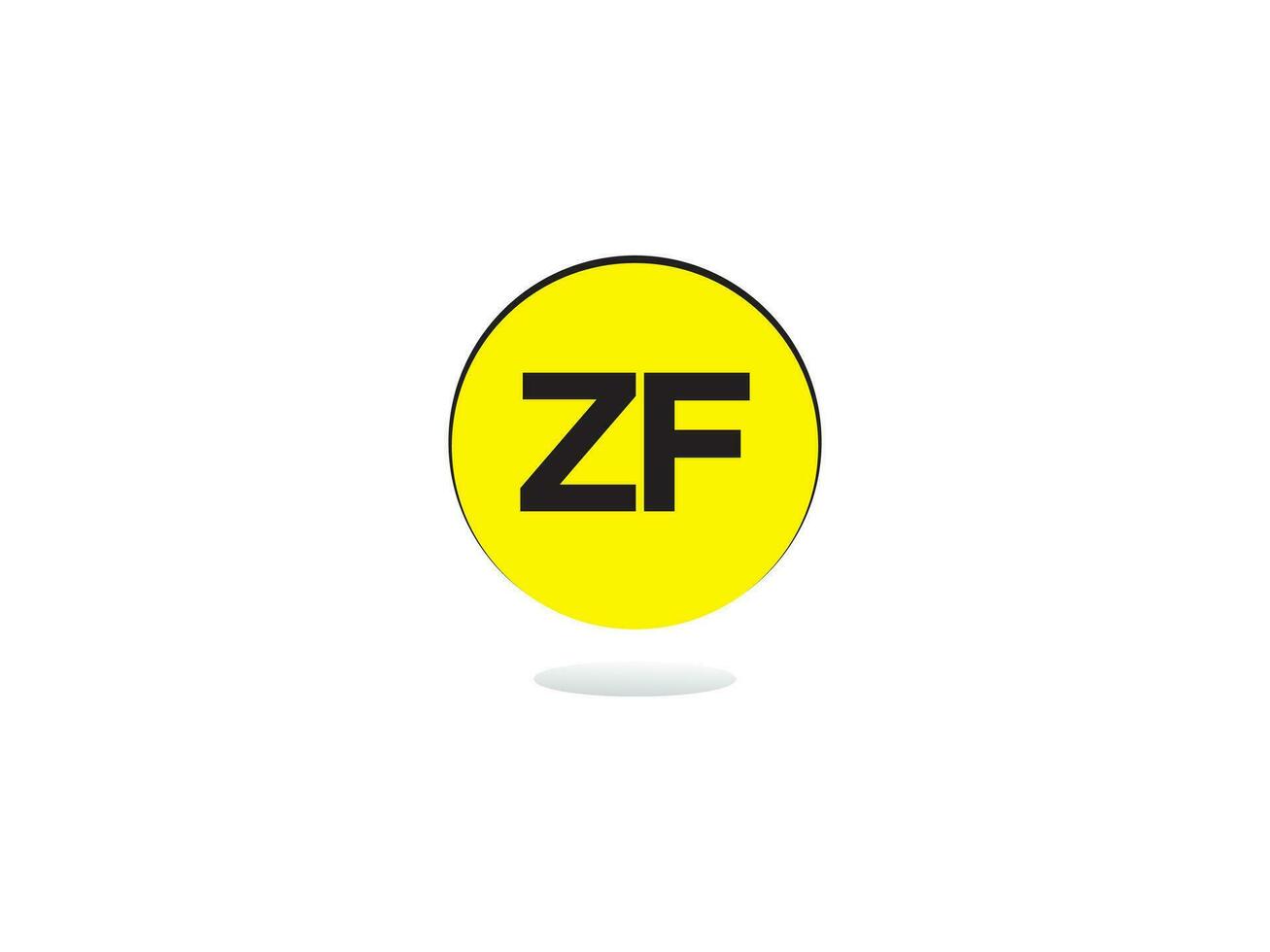 monogram zf logo icoon, eerste zf fz luxe cirkel logo brief ontwerp vector