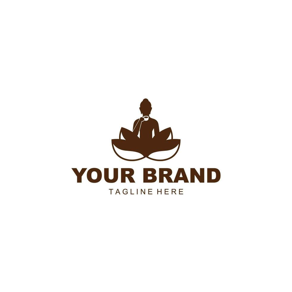 combinatie van yoga en bloem logo vector