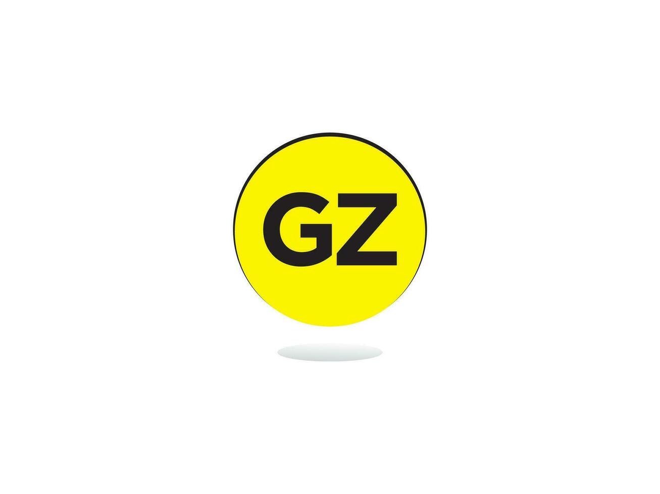 geel kleur gz logo, eerste gz brief logo icoon vector