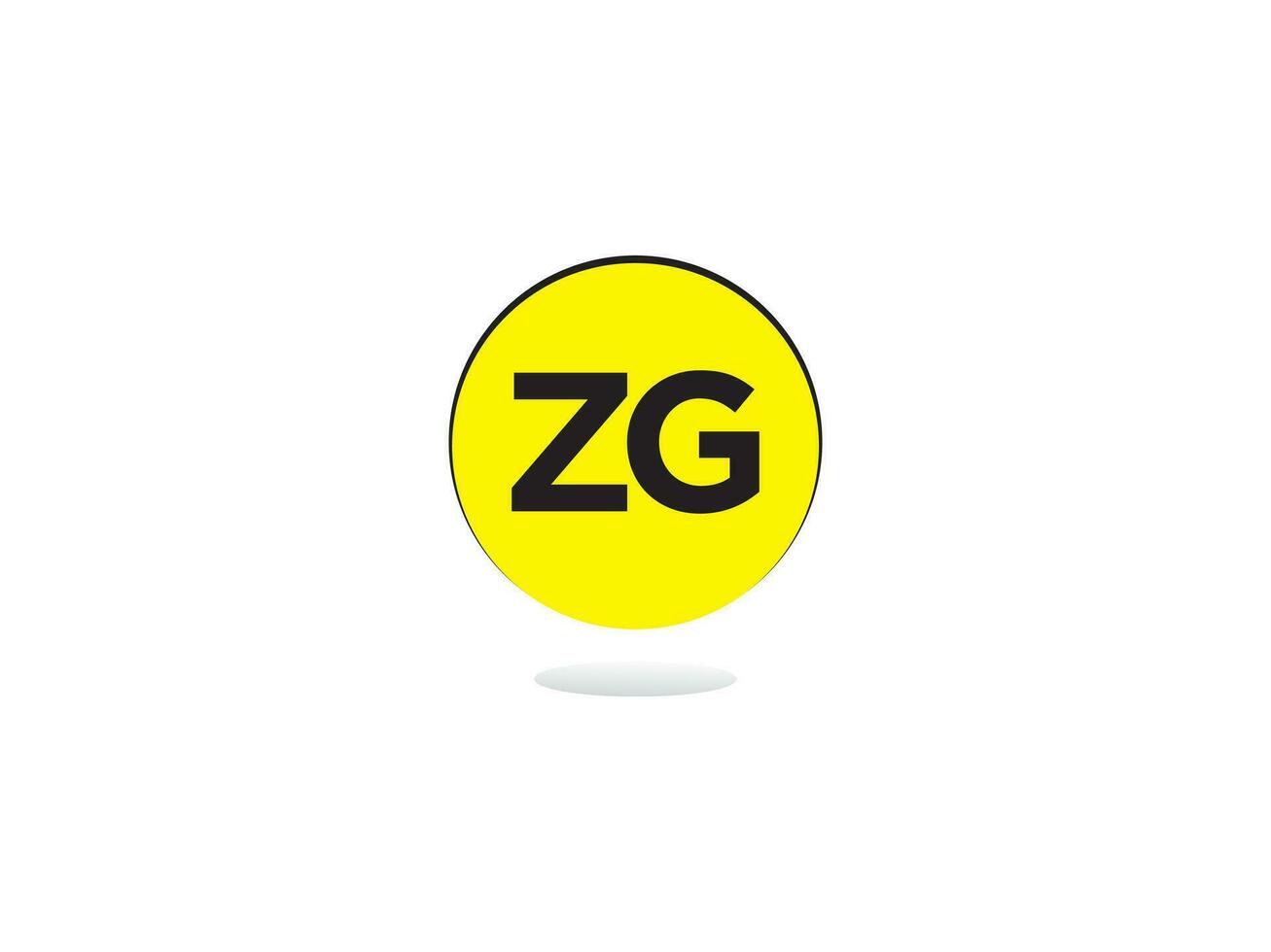 monogram zg logo icoon, eerste zg gz luxe cirkel logo brief ontwerp vector