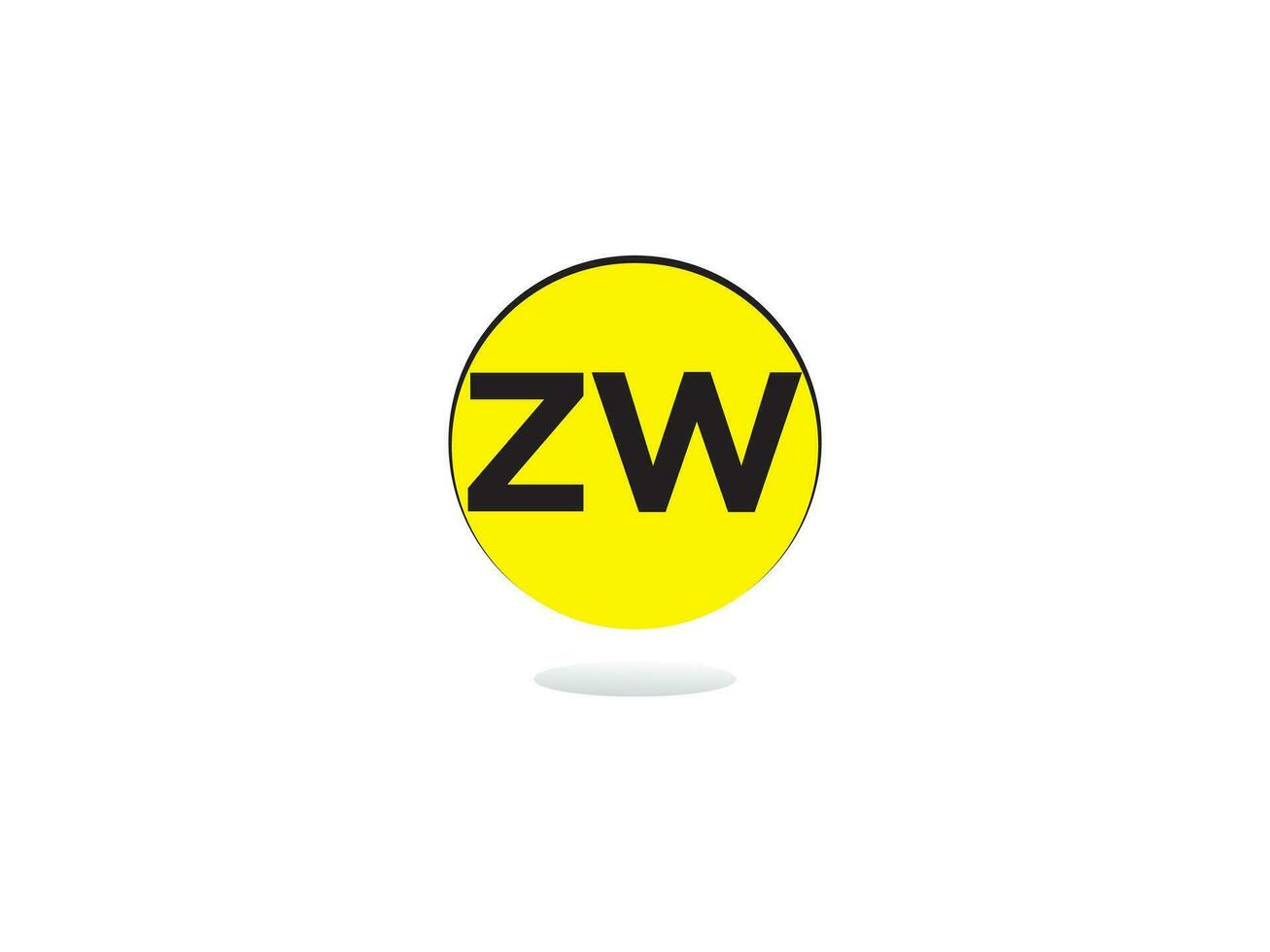 monogram zw logo icoon, eerste zw wz luxe cirkel logo brief ontwerp vector