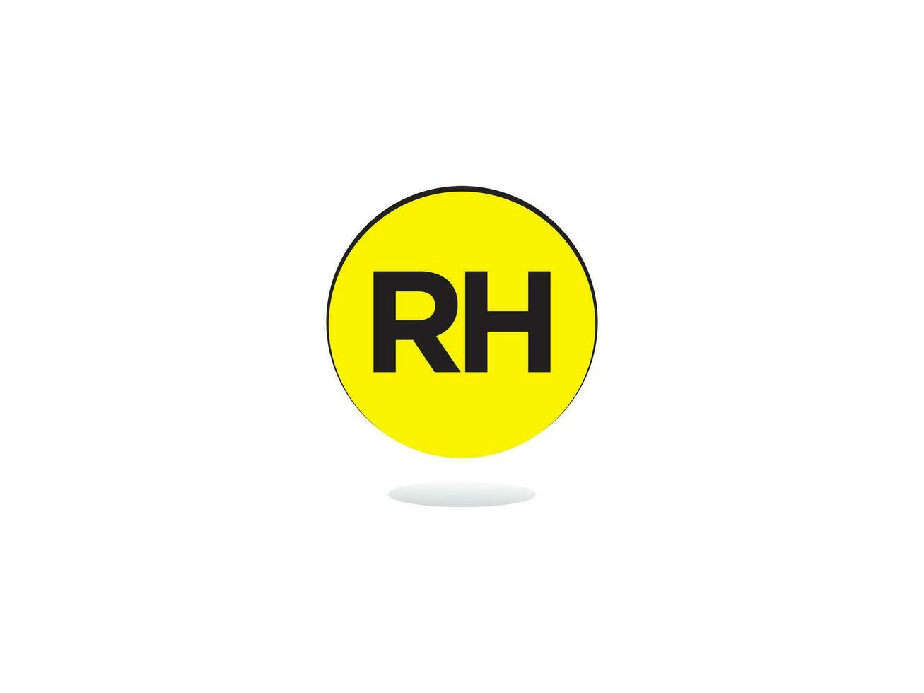 monogram rh vector logo icoon, minimalistische rh logo brief ontwerp