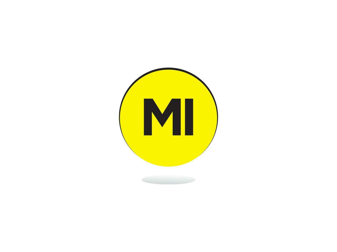 minimaal mi logo icoon, creatief mi logo brief ontwerp voor bedrijf vector