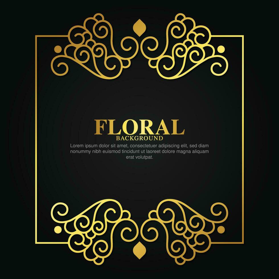 luxe gouden decoratieve bloemenkaderachtergrond vector