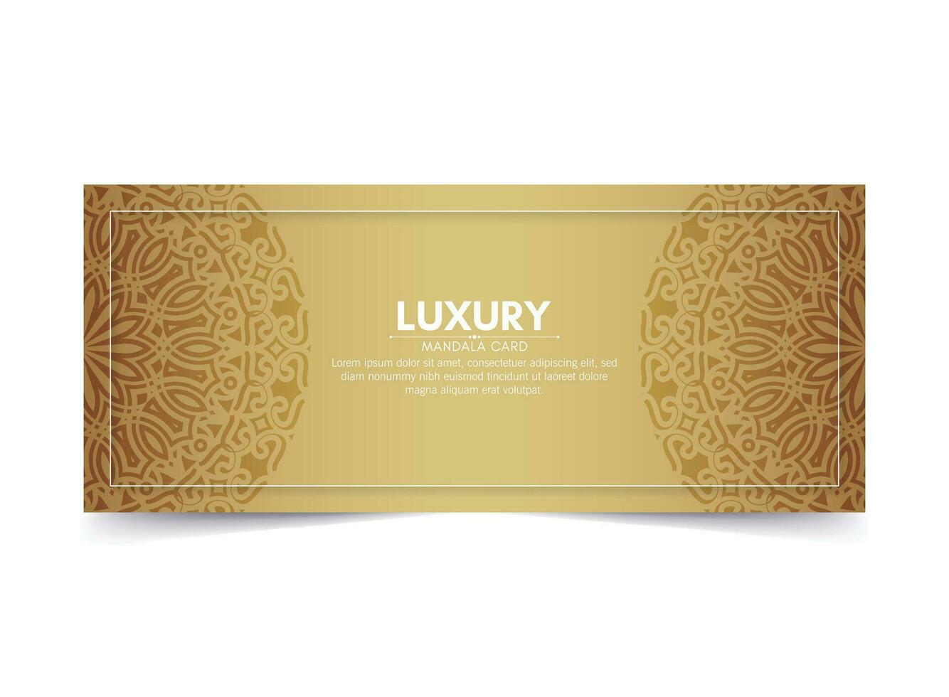 luxe mandala decoratieve kaart in gouden kleur vector