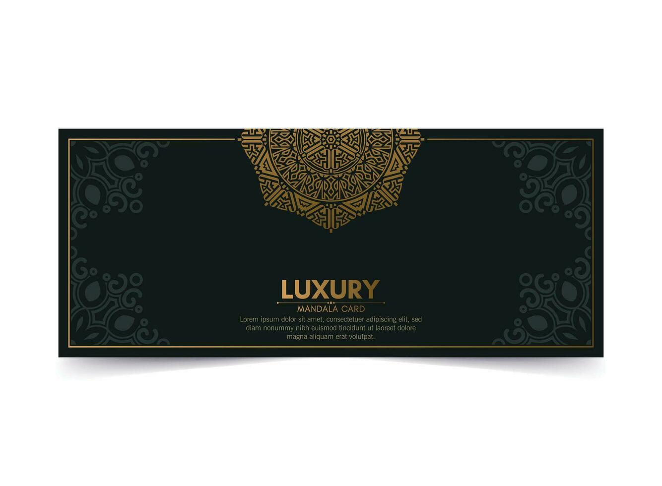 luxe mandala decoratieve kaart in gouden kleur vector