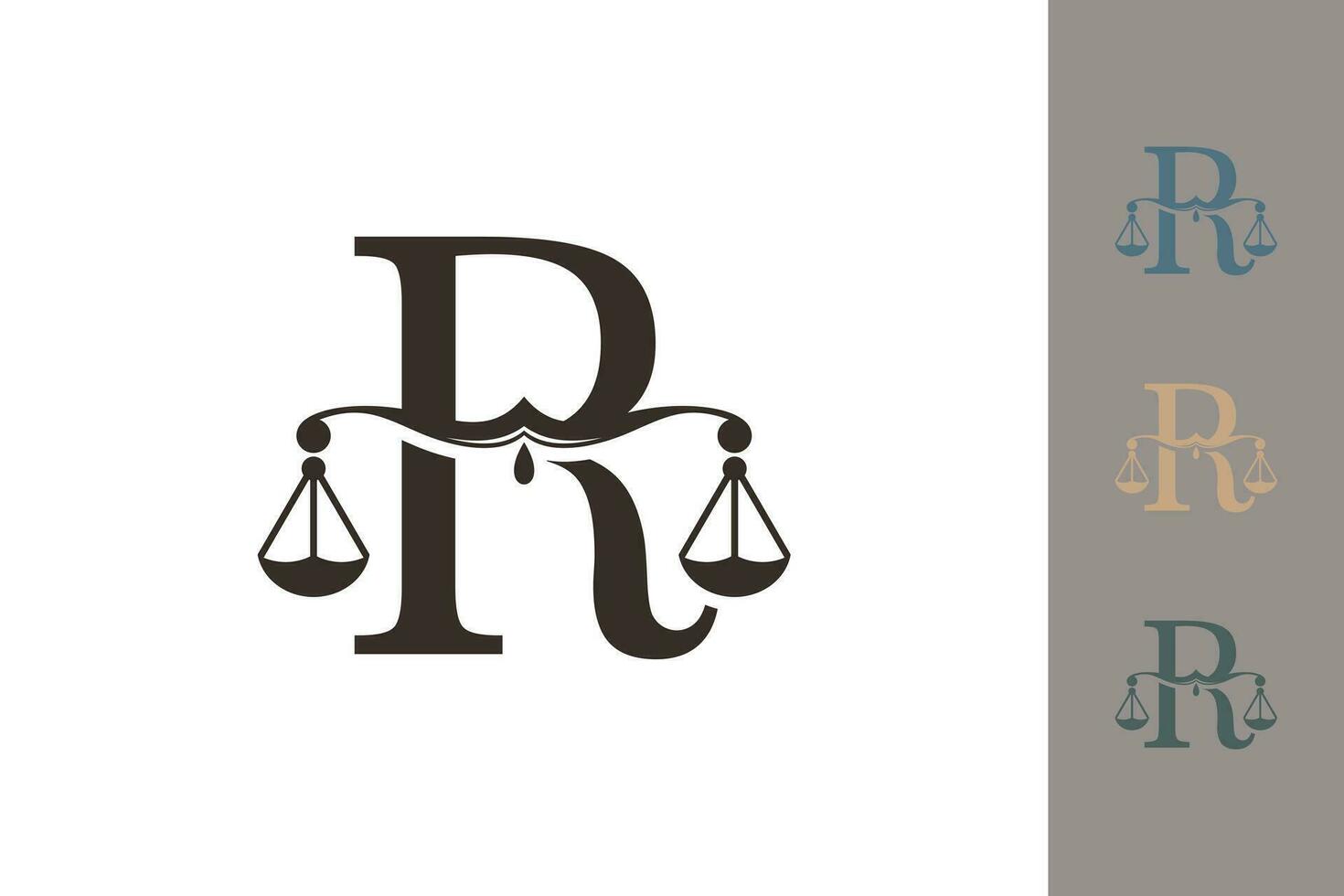 gerechtigheid wet logo met brief r logo ontwerp concept vector