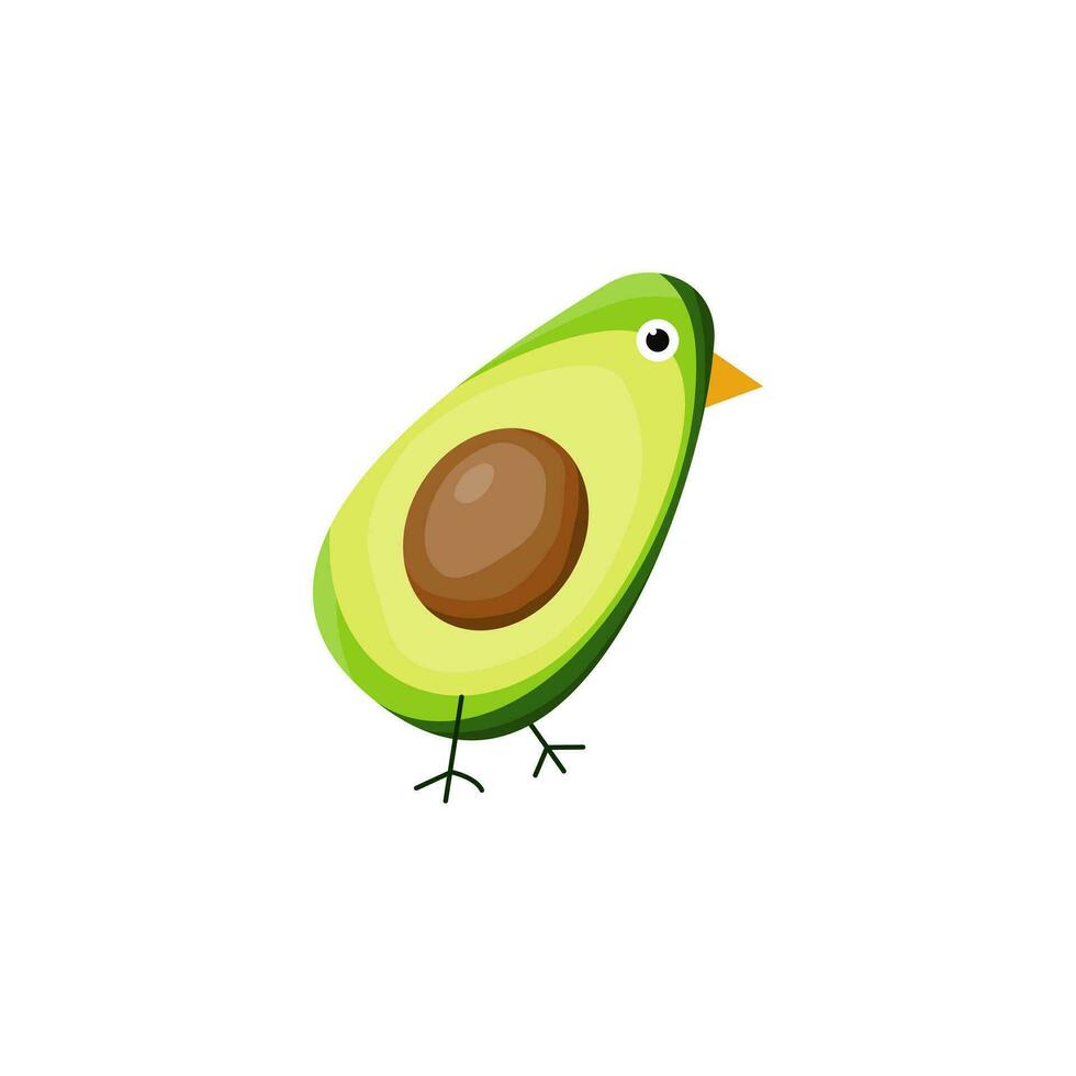 kuiken avocado logo vector ontwerp sjabloon