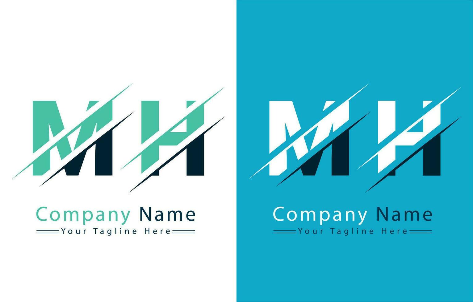 mh brief logo ontwerp concept. vector logo illustratie