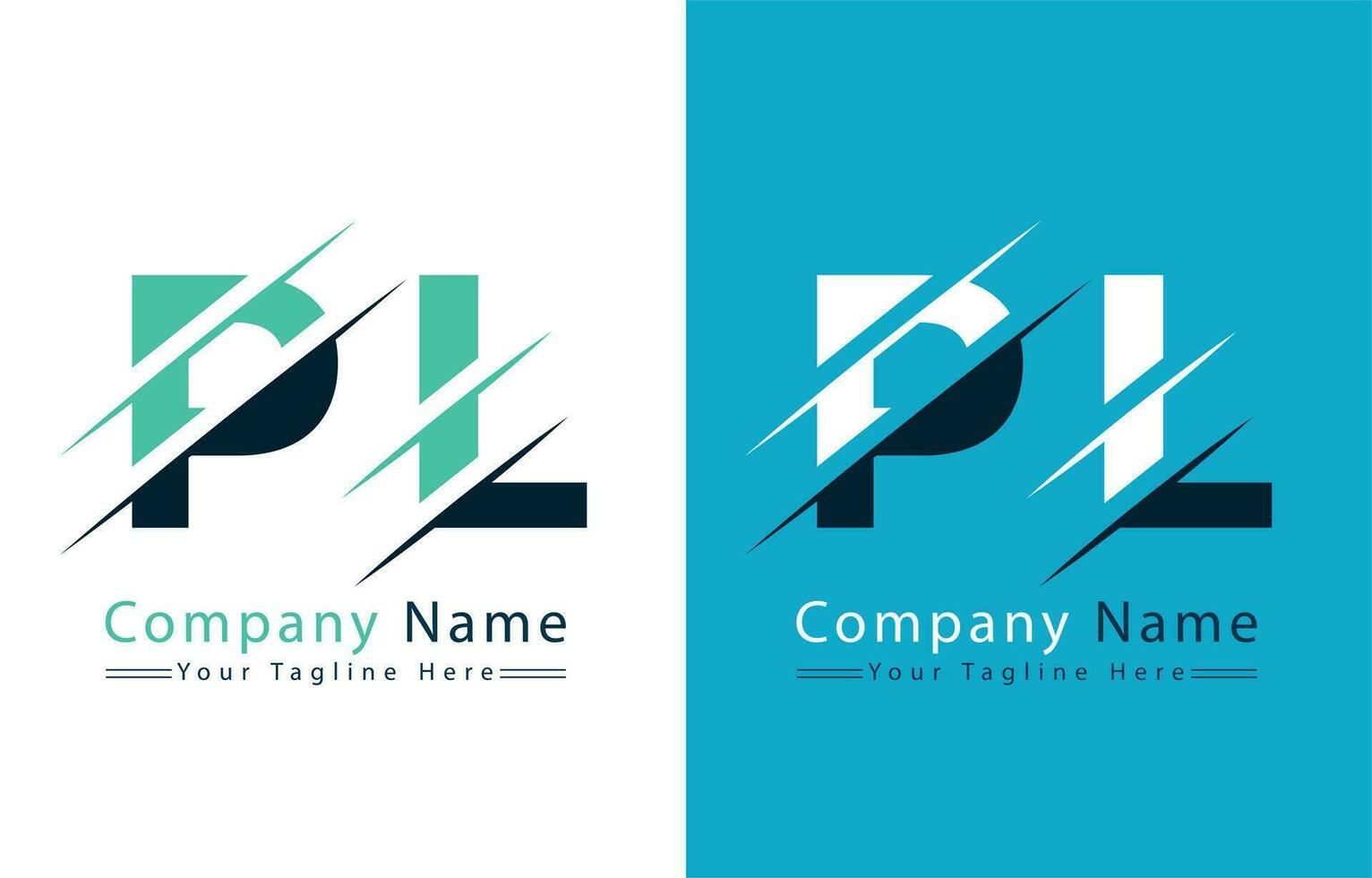 pl brief logo vector ontwerp concept elementen