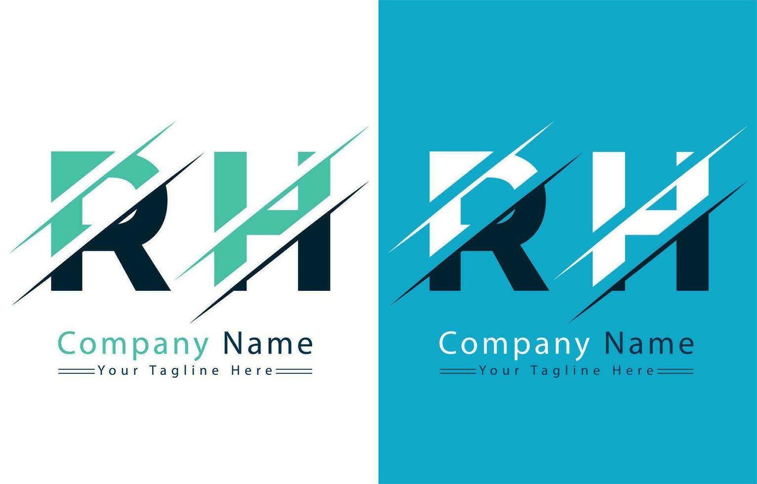 rh brief logo ontwerp sjabloon. vector logo illustratie