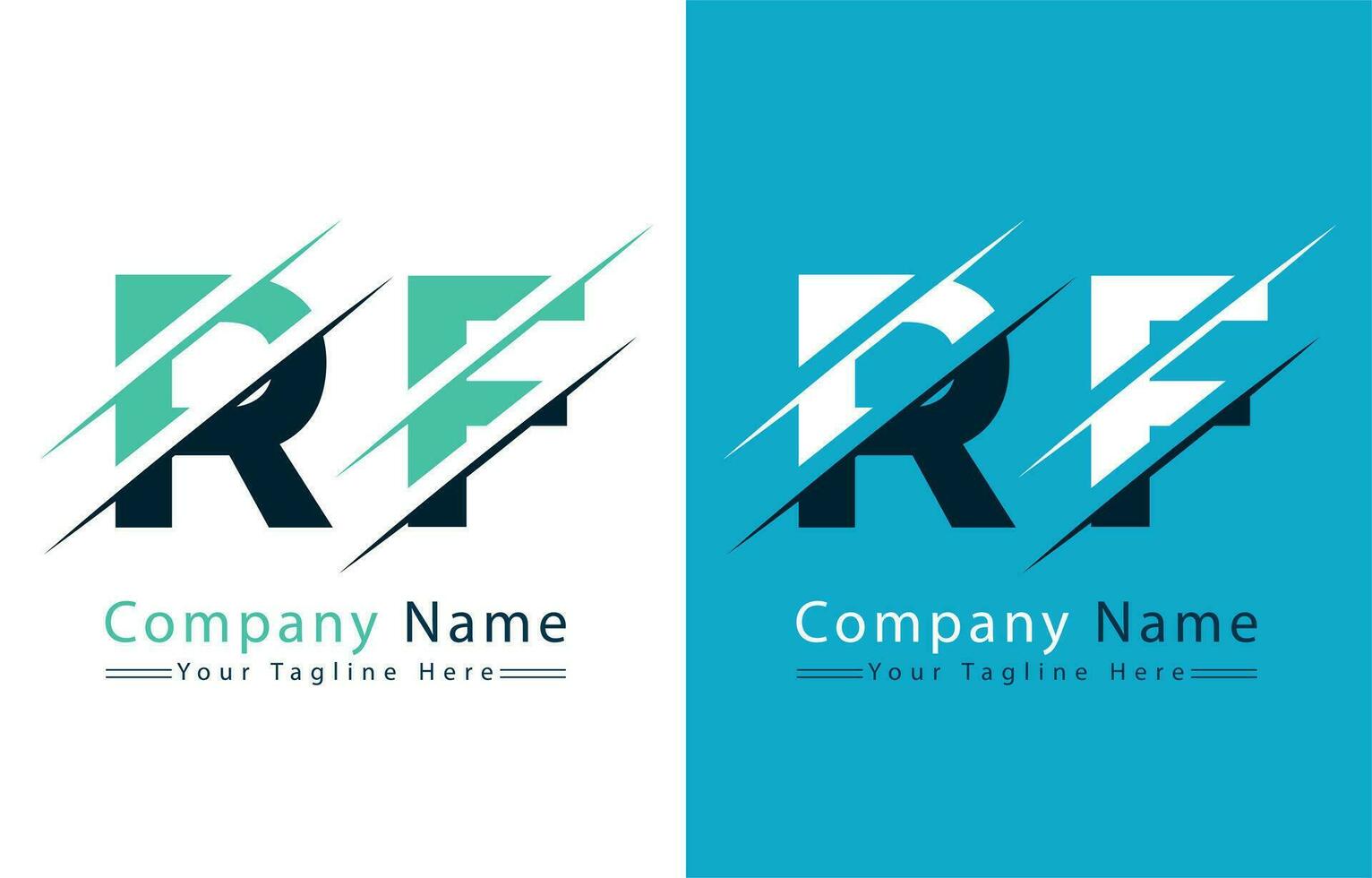 rf brief logo ontwerp sjabloon. vector logo illustratie