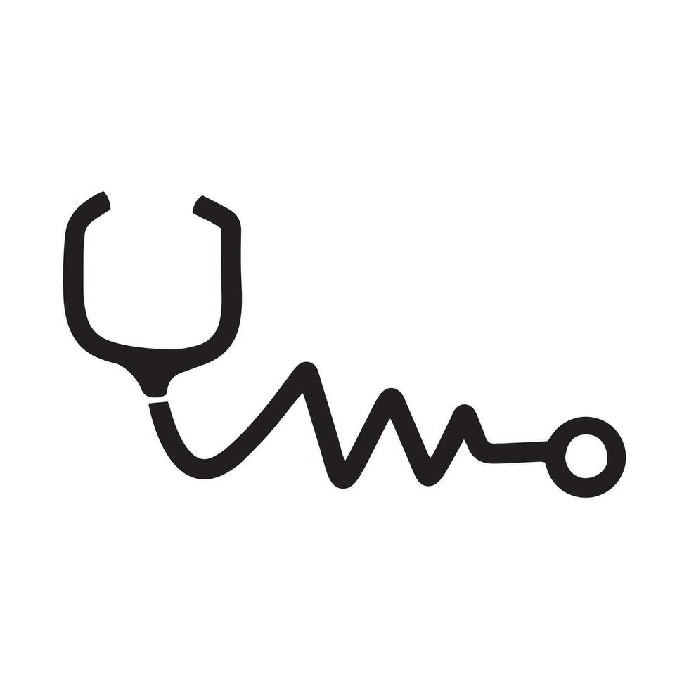 stetoscoop logo icoon vector vlak ontwerp sjabloon