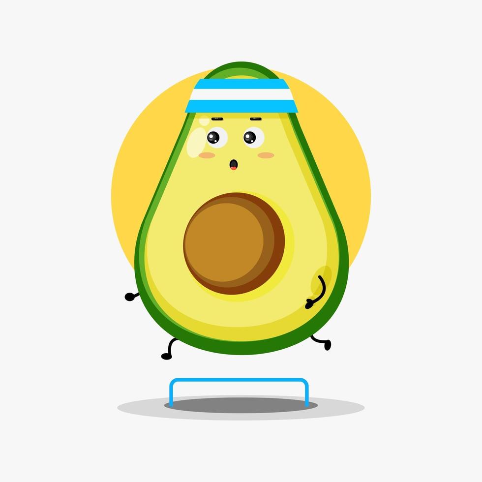 schattig avocado karakter hardloopwedstrijd vector