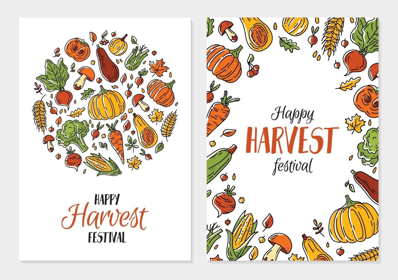 gelukkige herfst oogstfeest vector poster sjabloon