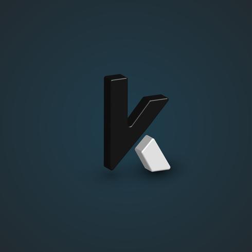 3D-zwart-wit personage uit een lettertype ingesteld, vector illustratie