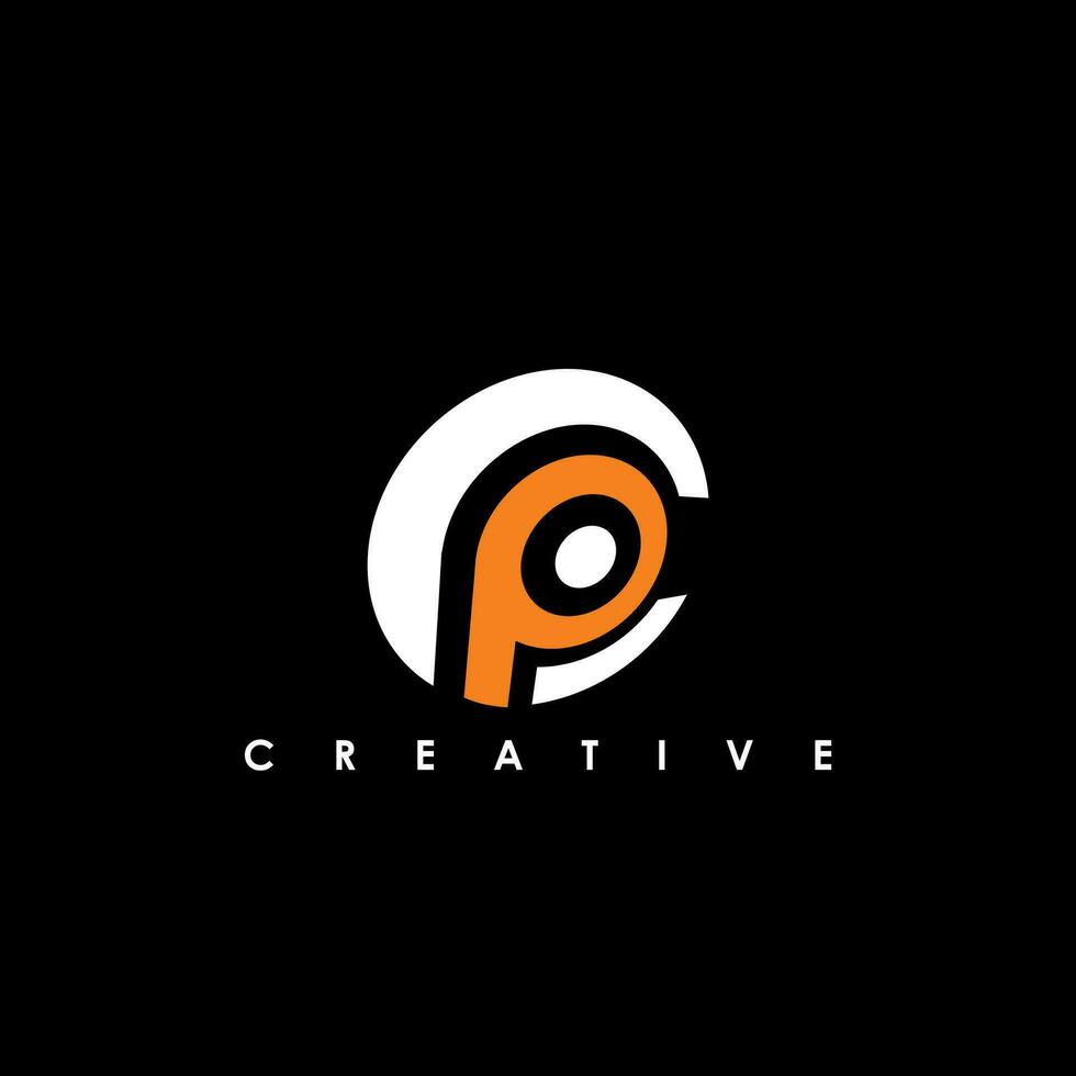 cp, pc brief eerste logo ontwerp sjabloon vector illustratie