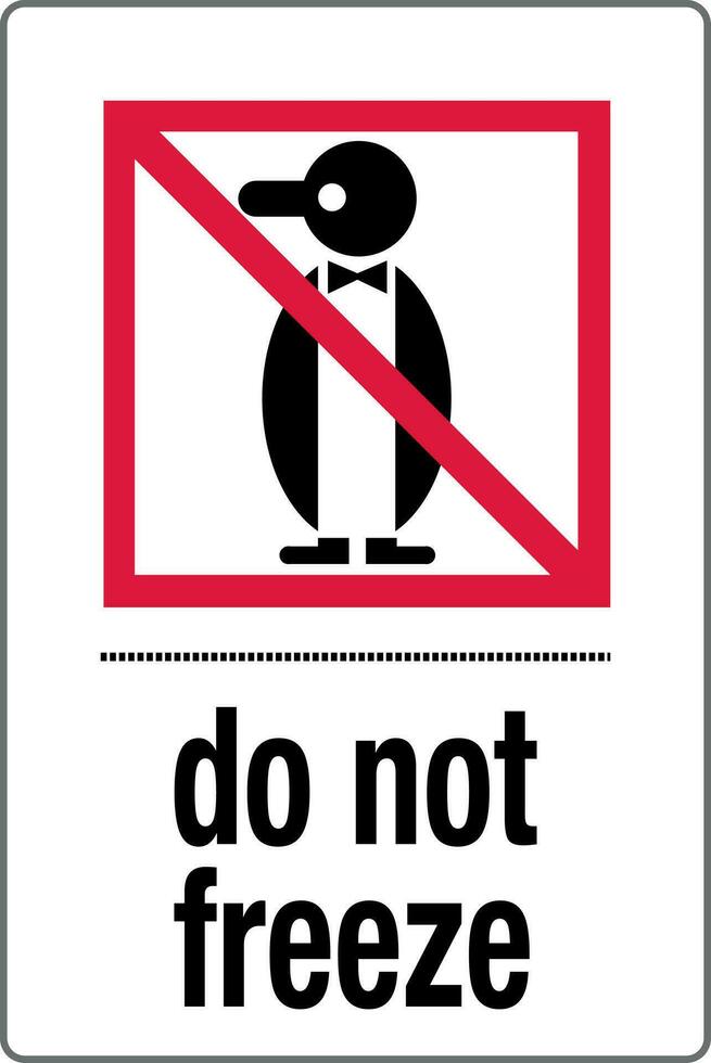 Internationale Verzending schilderachtig etiketten pinguïns icoon symbool Doen niet bevriezen vector
