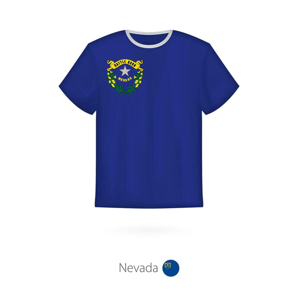 t-shirt ontwerp met vlag van Nevada ons staat. vector