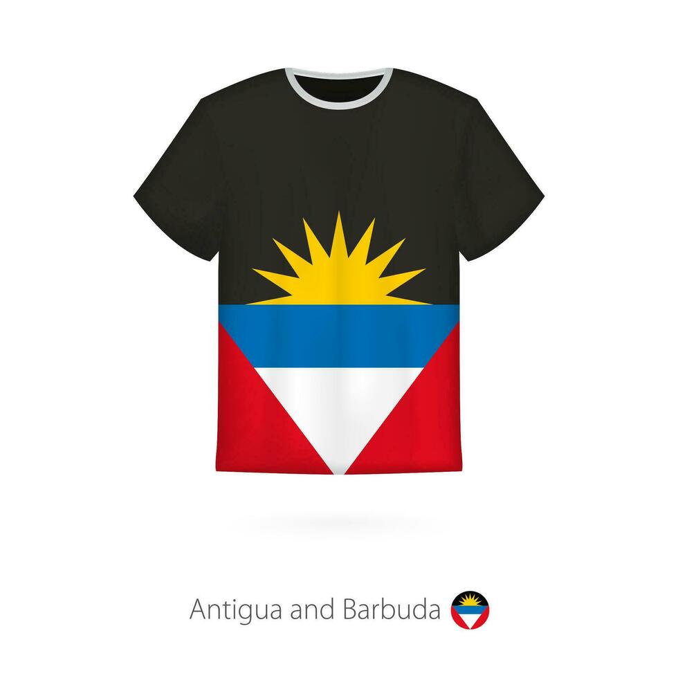 t-shirt ontwerp met vlag van antigua en barbuda. vector