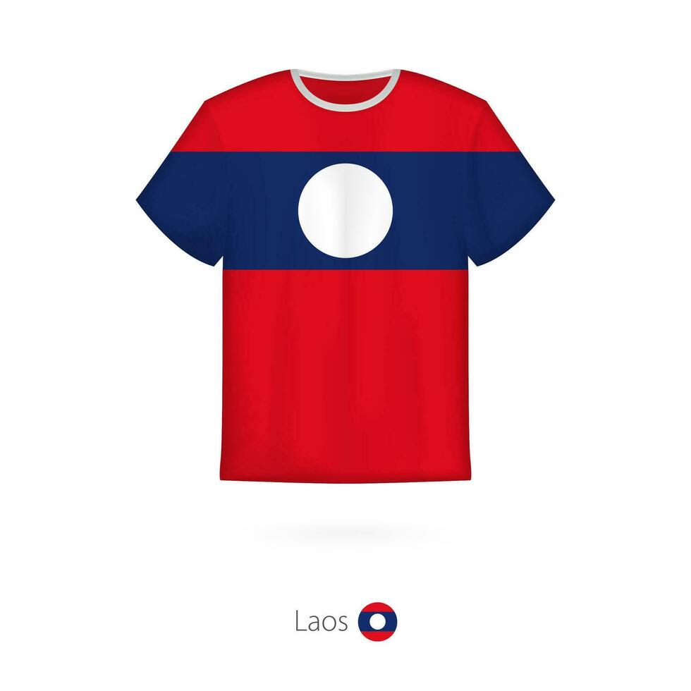 t-shirt ontwerp met vlag van Laos vector