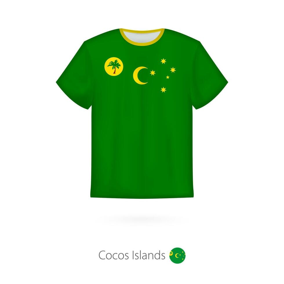 t-shirt ontwerp met vlag van cocos eilanden. vector