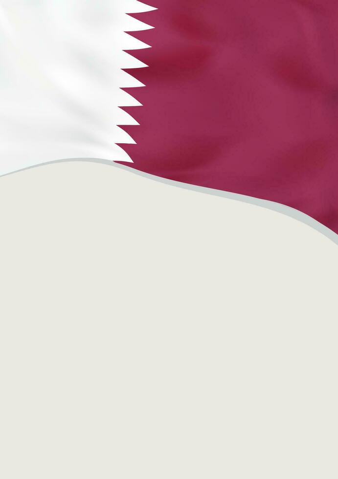 brochure ontwerp met vlag van qatar. vector sjabloon.