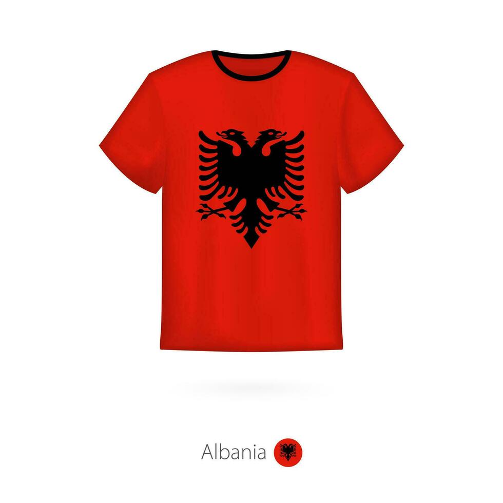 t-shirt ontwerp met vlag van albanië. vector