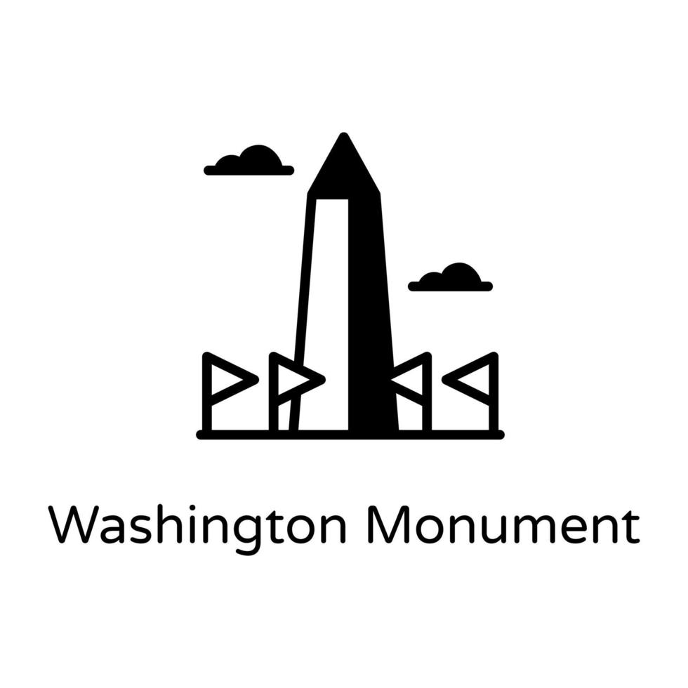 Washington monument en oriëntatiepunt vector