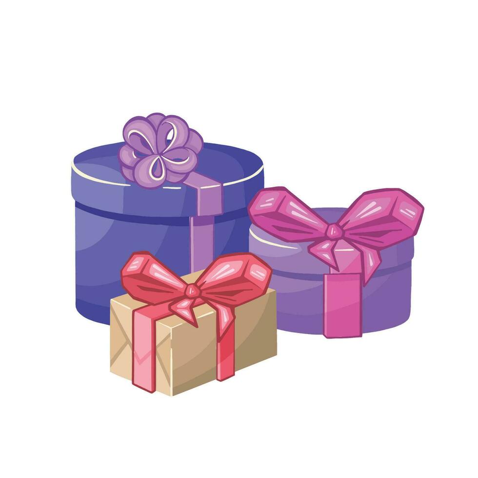 kleurrijk helder geschenk illustratie, doos met boog, symbool, vector