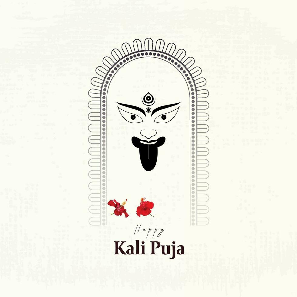 gelukkig kali puja. godin kali maa gezicht Aan sociaal media sjabloon ontwerp. divali. poster. gelukkig. kali. puja. reclame. na. uitverkoop. vector