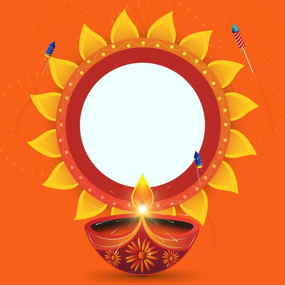 illustratie van gelukkig diwali festival achtergrond met doei. ruimte voor tekst. vector