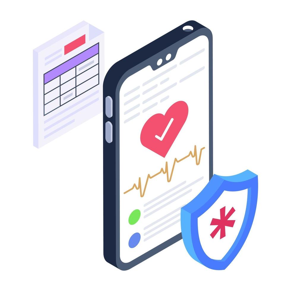 mobiele cardiogram-app vector