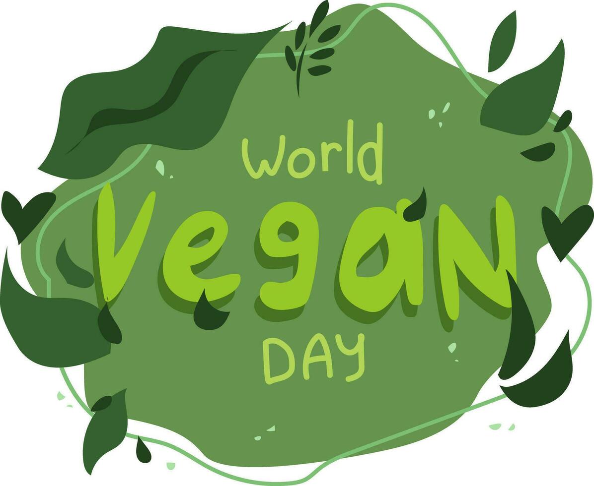 wereld veganistisch dag ansichtkaart vector