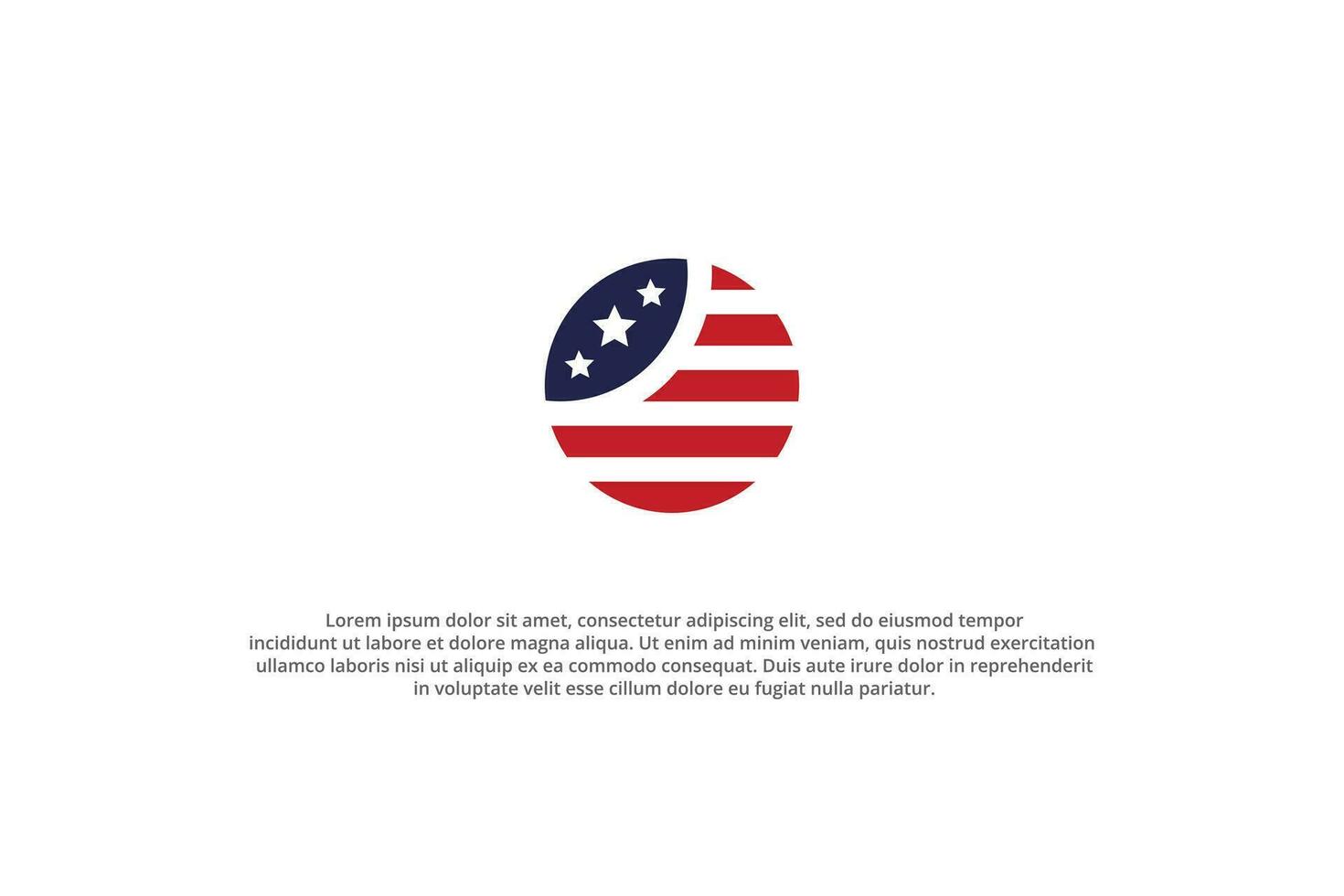 logo Amerikaans vlag cirkel rood blauw vector