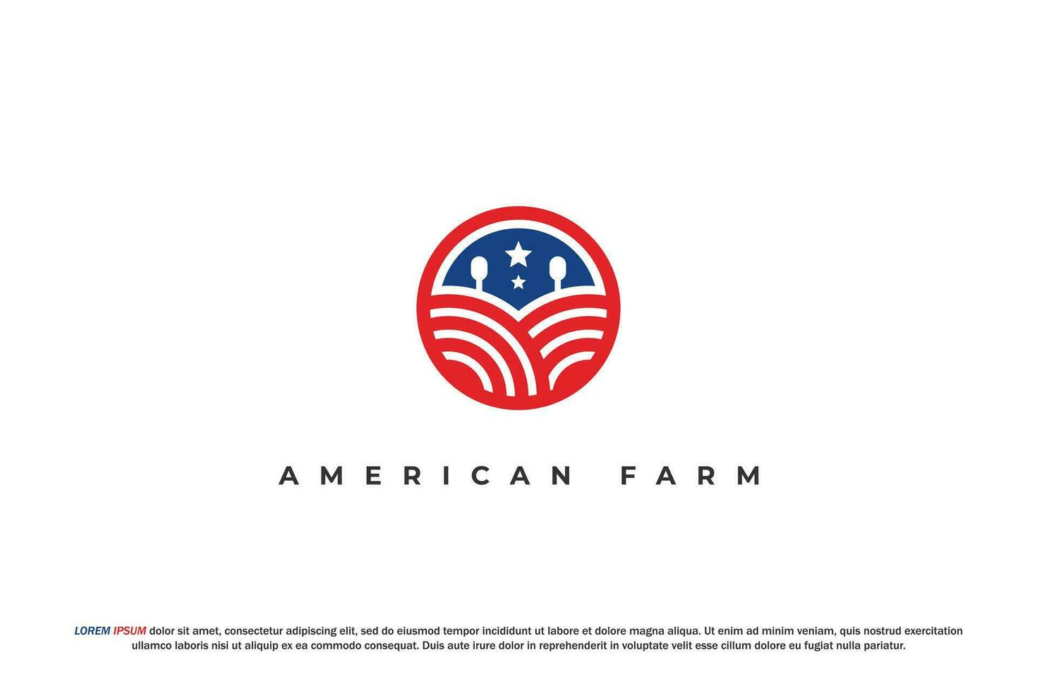 logo Amerikaans vlag cirkel boerderij vector