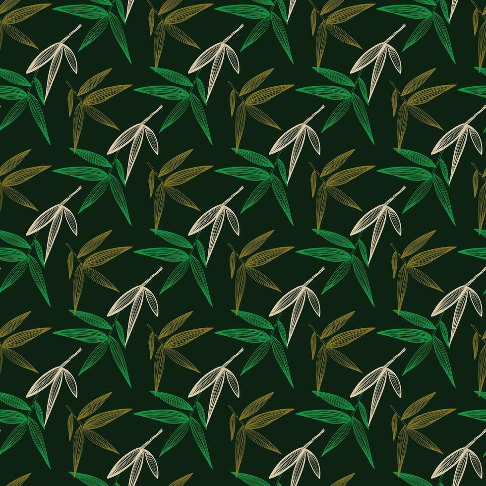 bamboe bladeren naadloos patroon ontwerp vector