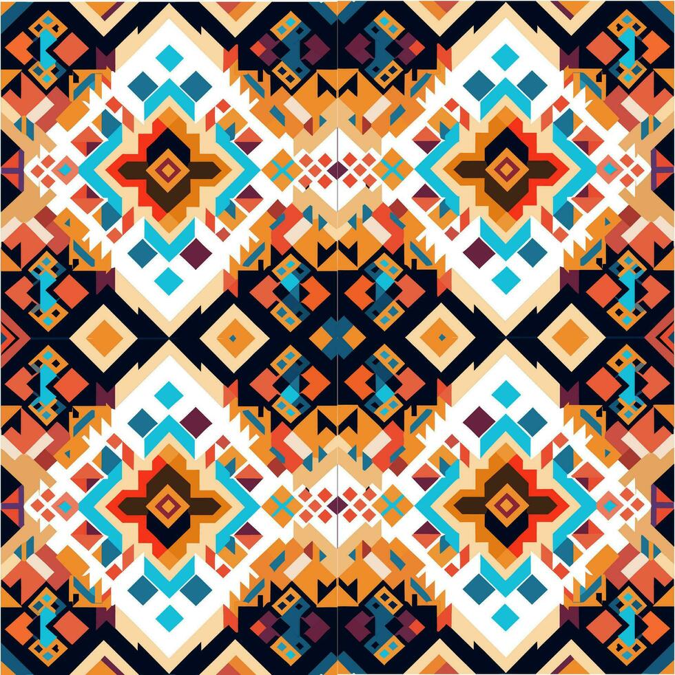 etnisch abstract ikat patroon. naadloos patroon in stam, volk borduurwerk, Mexicaans stijl. aztec meetkundig kunst ornament print ontwerp voor tapijt, behang, kleding, inpakken, kleding stof, omslag, textiel vector