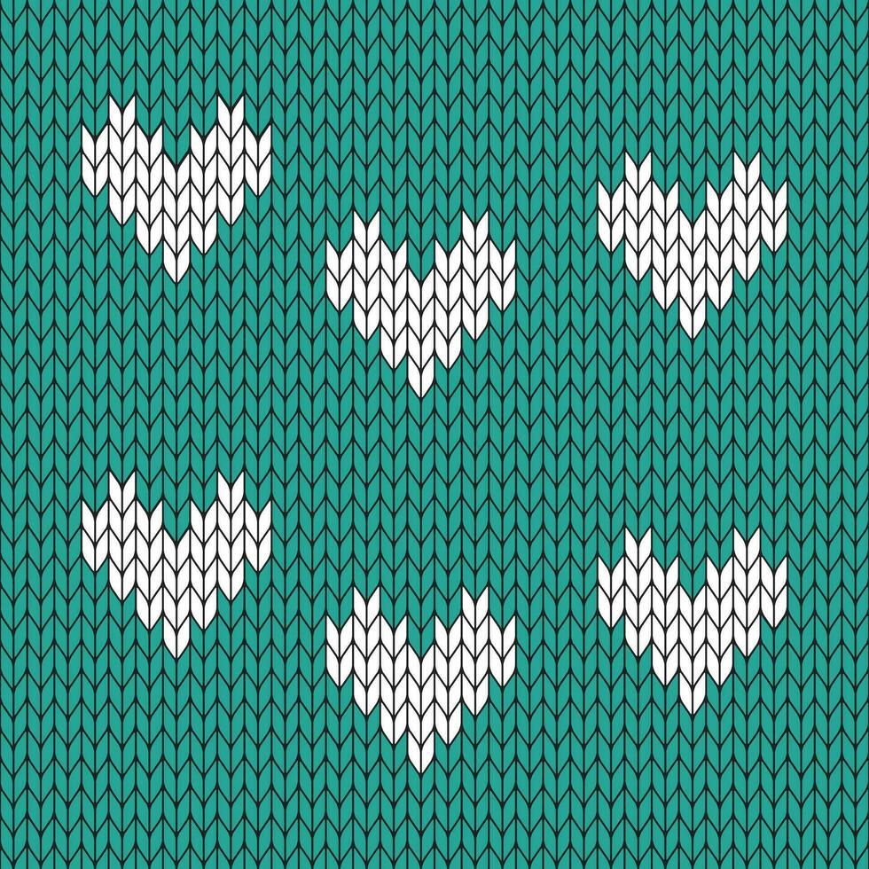 groen achtergrond en wit gebreid patroon. gebreid vector patroon. naadloos helling patroon voor kleding, omhulsel papier, achtergrond, achtergrond, geschenk kaart.