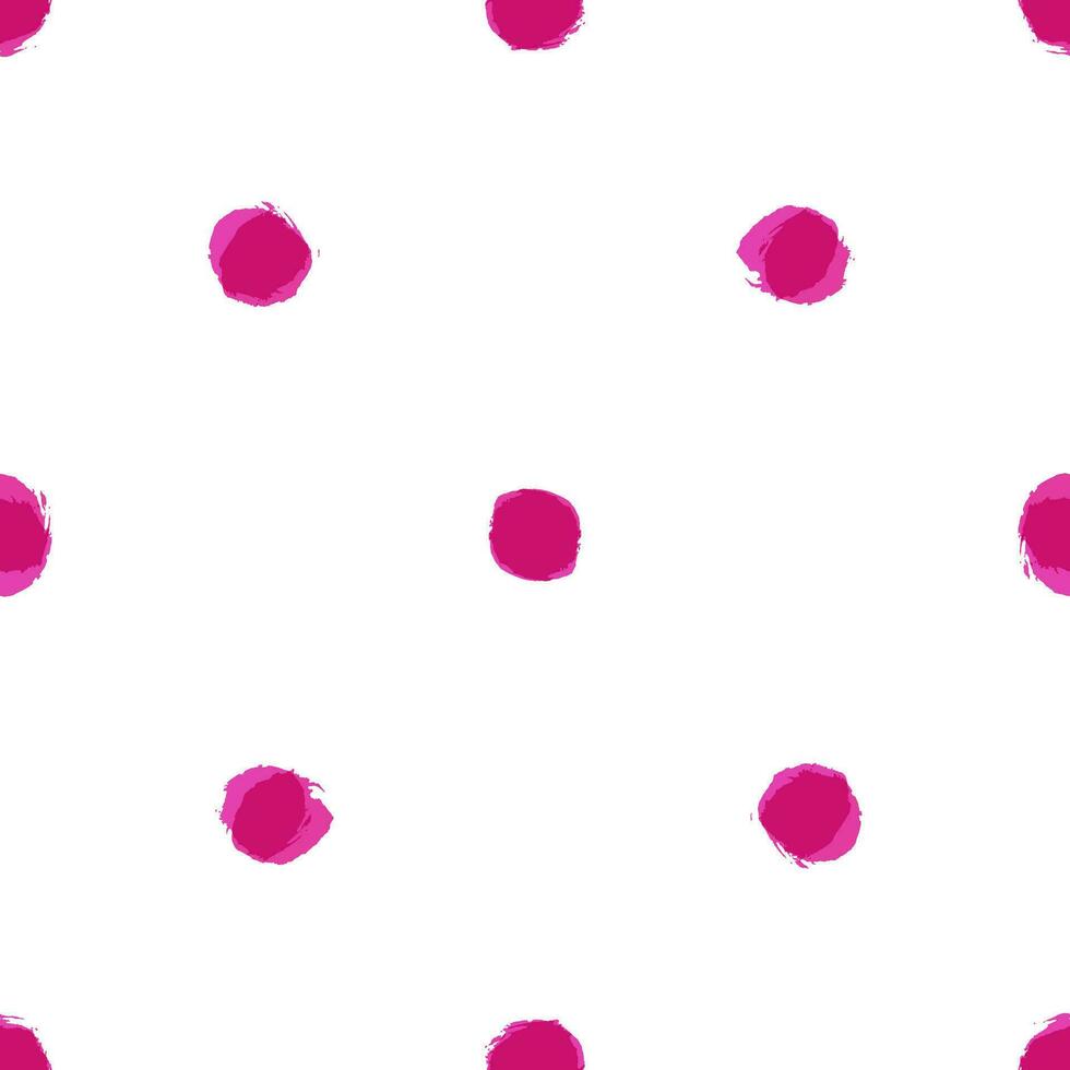 een roze polka punt patroon Aan een wit achtergrond vector