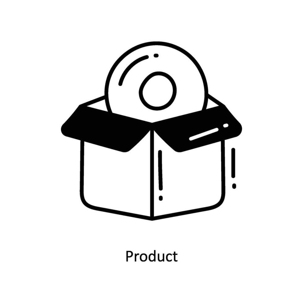 Product tekening icoon ontwerp illustratie. ecommerce en boodschappen doen symbool Aan wit achtergrond eps 10 het dossier vector