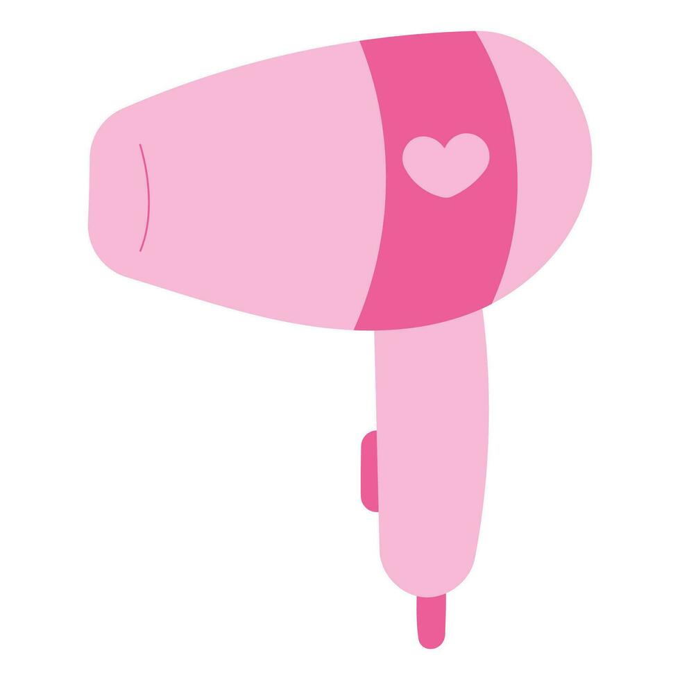 haar- droger roze hart barbicore pop Speel vector