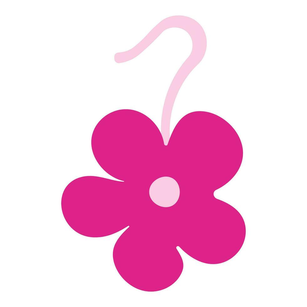 barbiecore roze oorbellen vectorpop icoon bloem vector