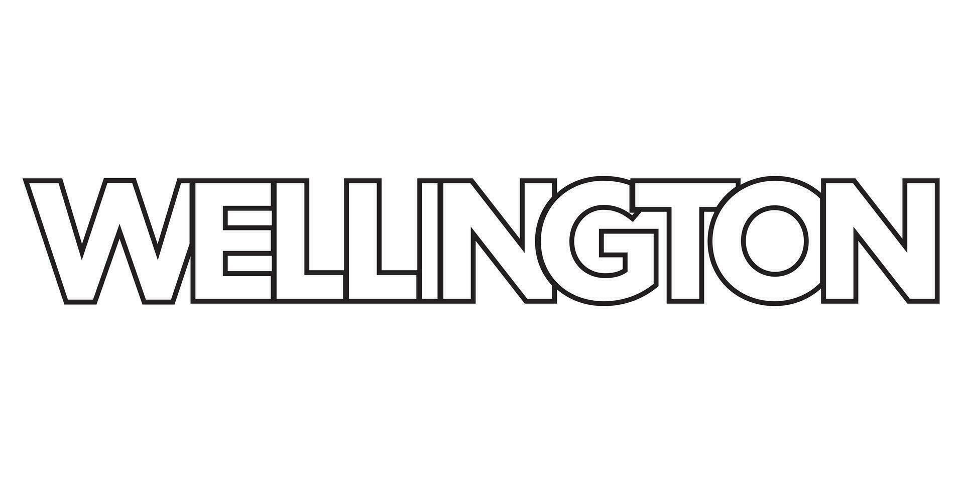 Wellington in de nieuw Zeeland embleem. de ontwerp Kenmerken een meetkundig stijl, vector illustratie met stoutmoedig typografie in een modern lettertype. de grafisch leuze belettering.