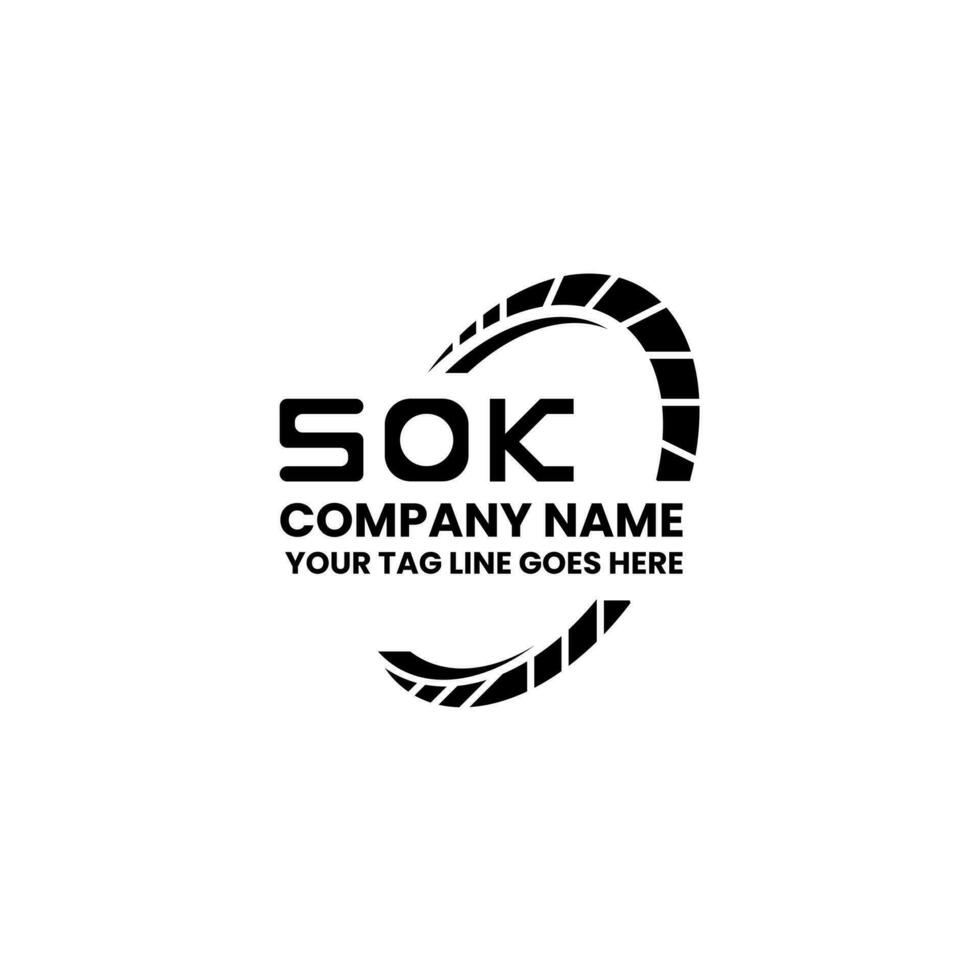 sok brief logo vector ontwerp, sok gemakkelijk en modern logo. sok luxueus alfabet ontwerp