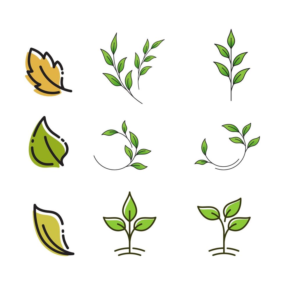 groene boom blad ecologie natuur element vector